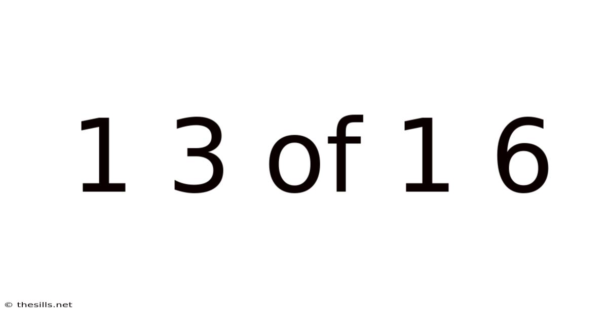 1 3 Of 1 6