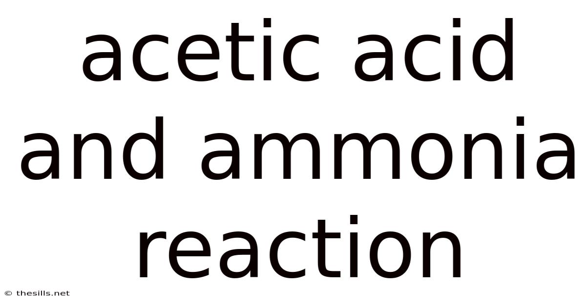Acetic Acid And Ammonia Reaction