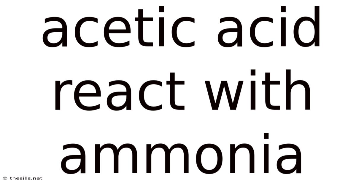 Acetic Acid React With Ammonia