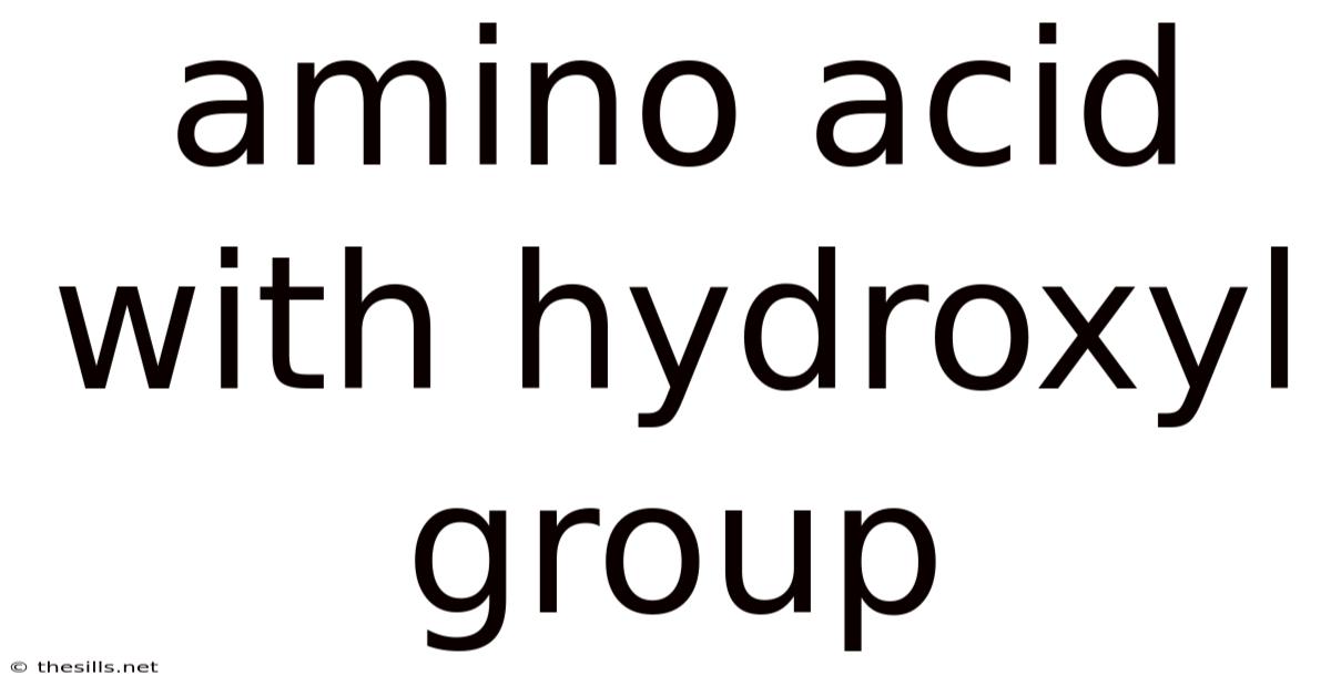 Amino Acid With Hydroxyl Group