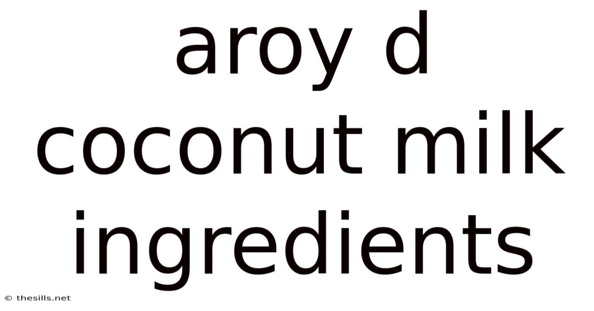 Aroy D Coconut Milk Ingredients