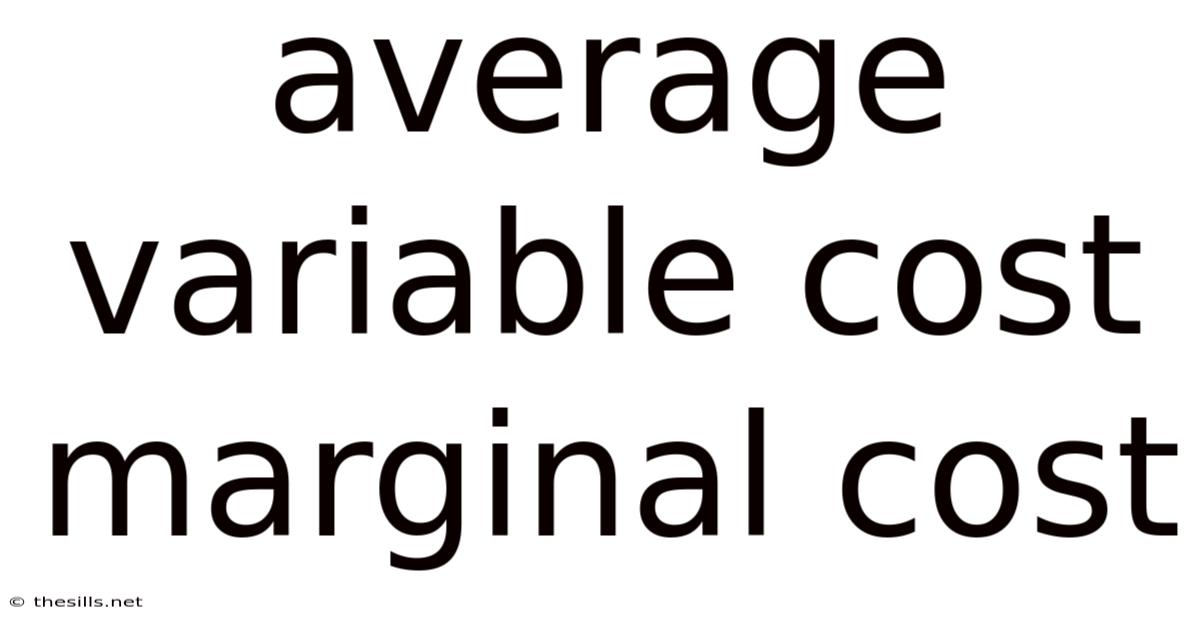 Average Variable Cost Marginal Cost