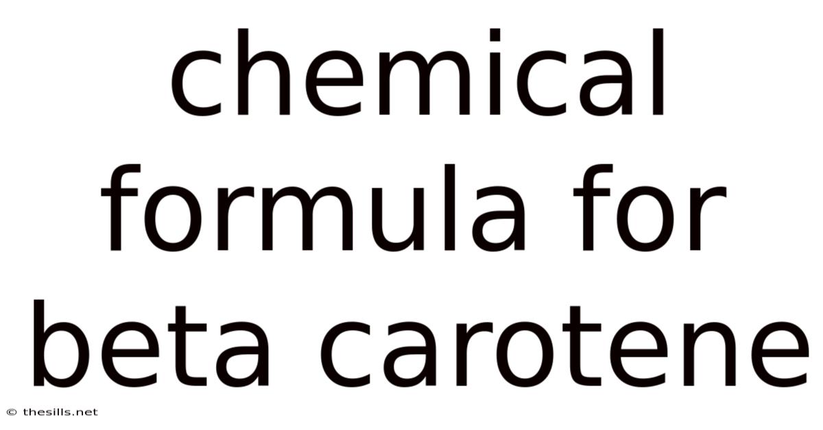 Chemical Formula For Beta Carotene