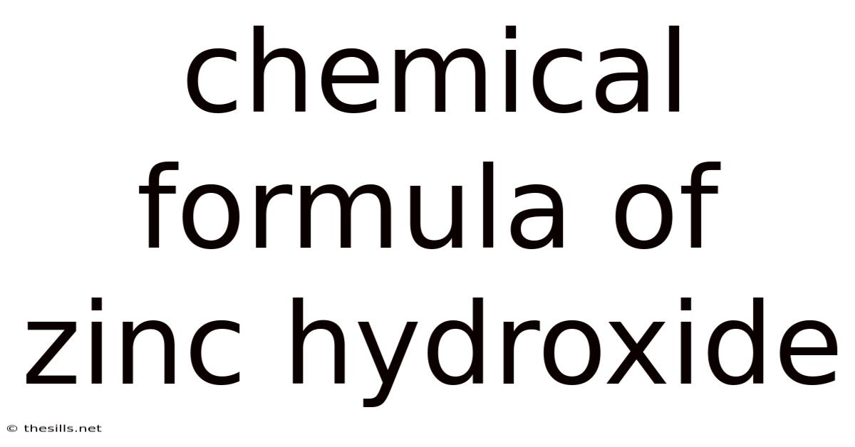 Chemical Formula Of Zinc Hydroxide