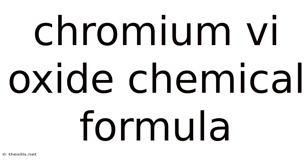 Chromium Vi Oxide Chemical Formula