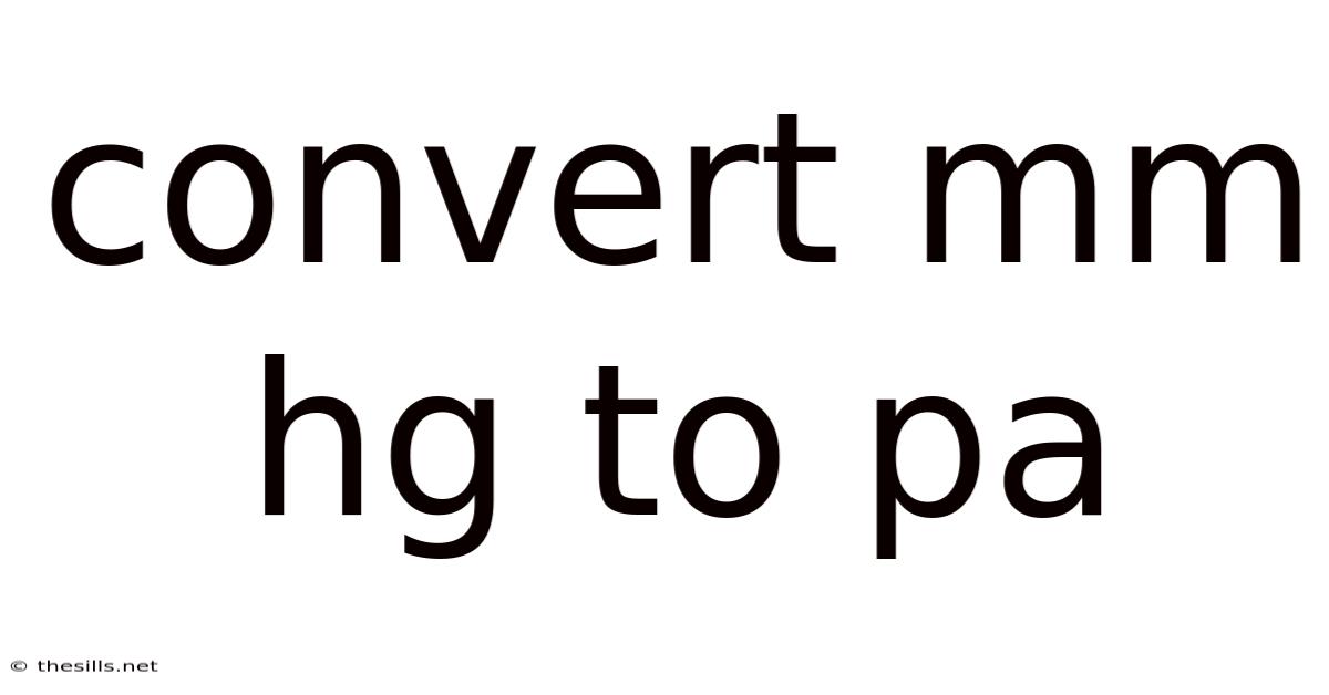Convert Mm Hg To Pa