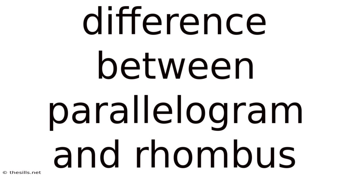 Difference Between Parallelogram And Rhombus