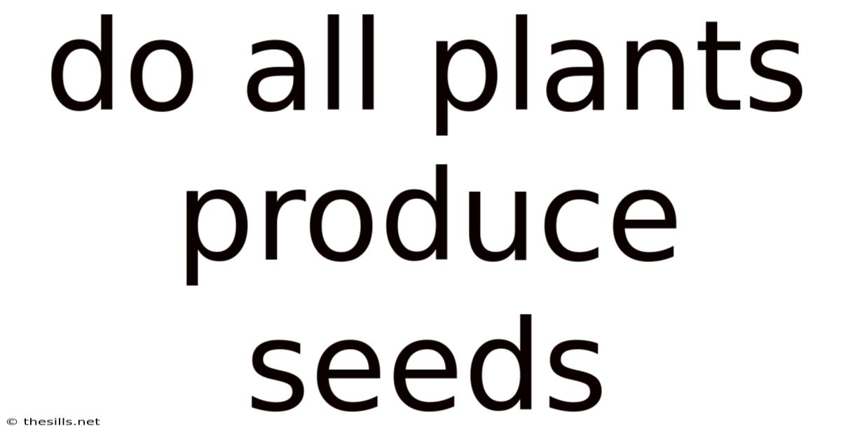 Do All Plants Produce Seeds
