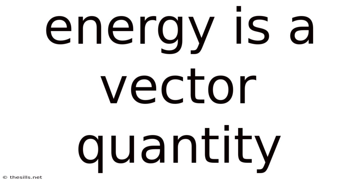 Energy Is A Vector Quantity