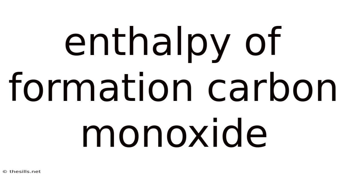 Enthalpy Of Formation Carbon Monoxide