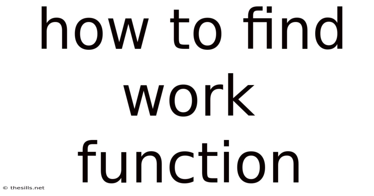 How To Find Work Function