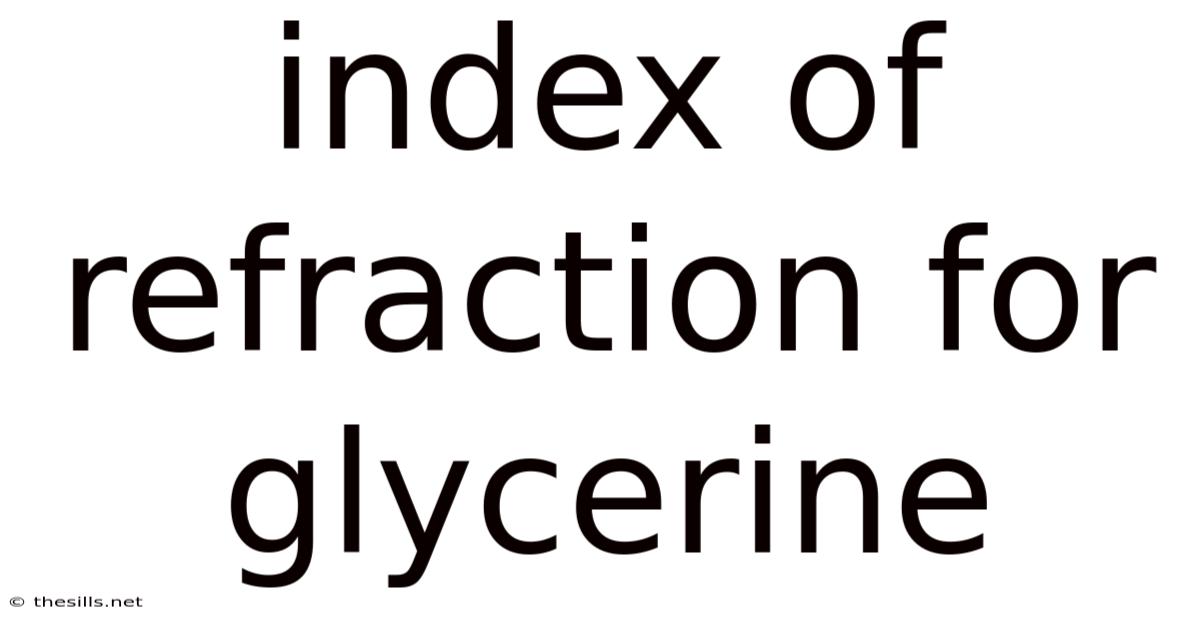 Index Of Refraction For Glycerine