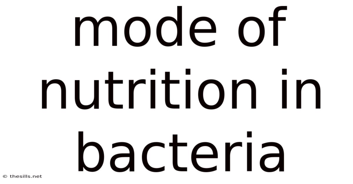 Mode Of Nutrition In Bacteria