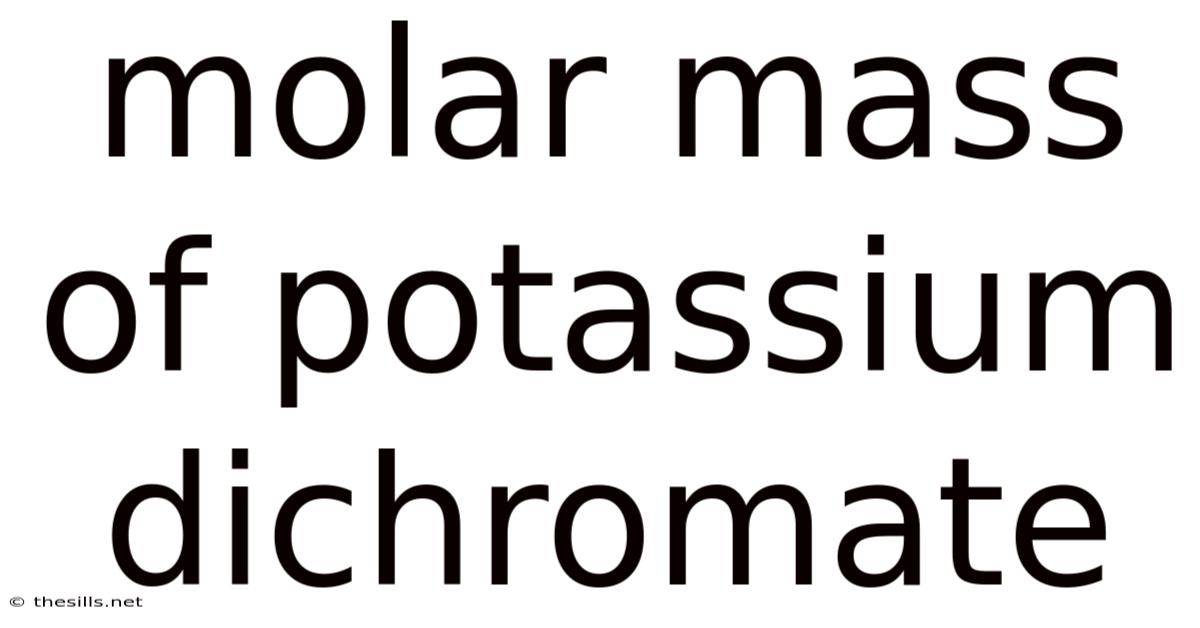 Molar Mass Of Potassium Dichromate