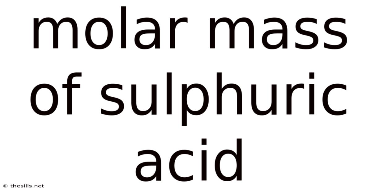 Molar Mass Of Sulphuric Acid