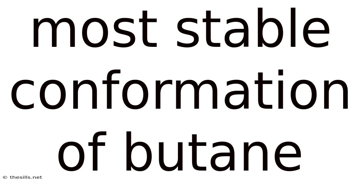 Most Stable Conformation Of Butane