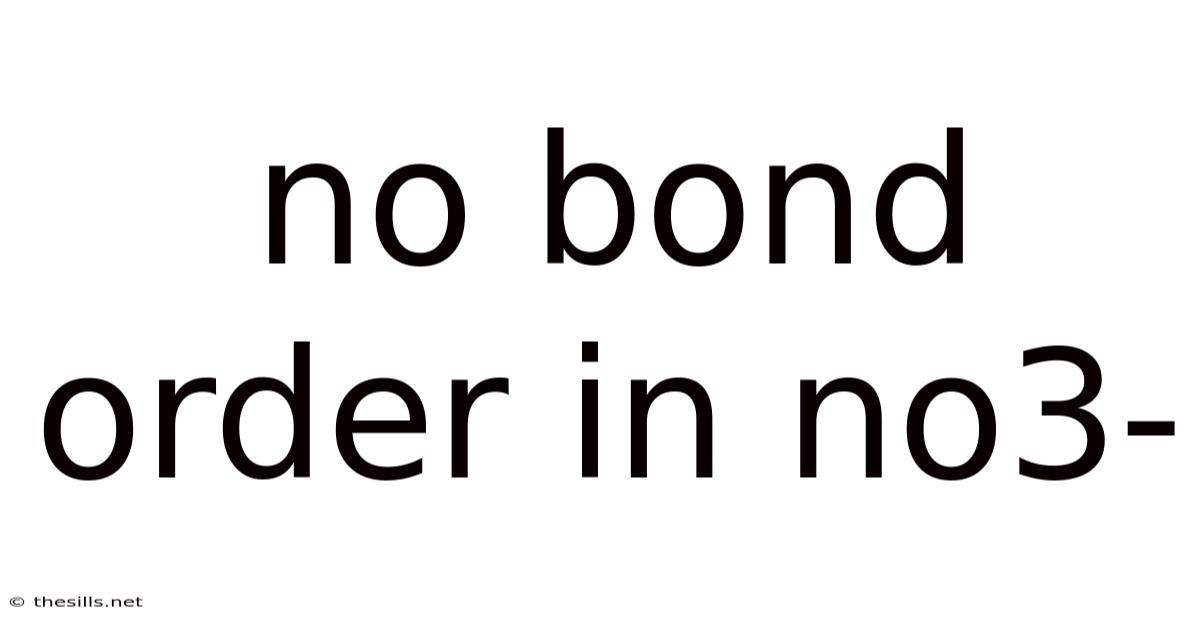 No Bond Order In No3-