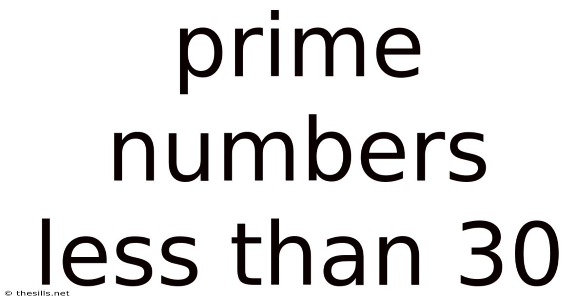 Prime Numbers Less Than 30