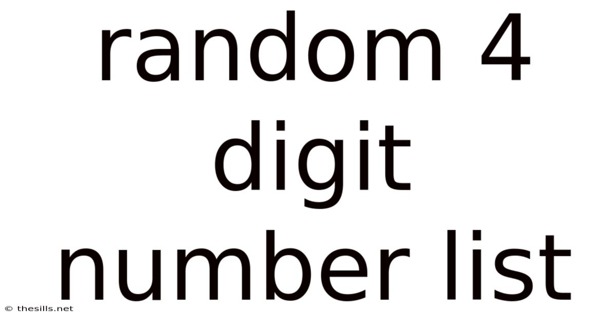 Random 4 Digit Number List