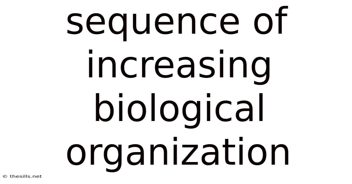 Sequence Of Increasing Biological Organization