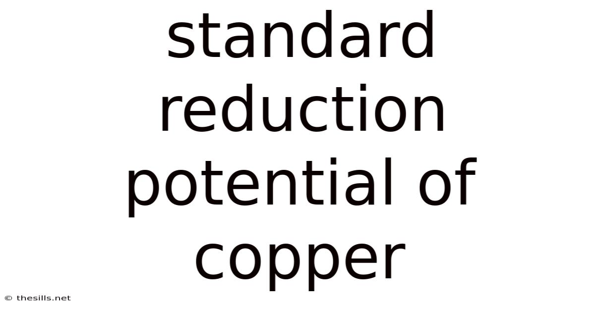 Standard Reduction Potential Of Copper