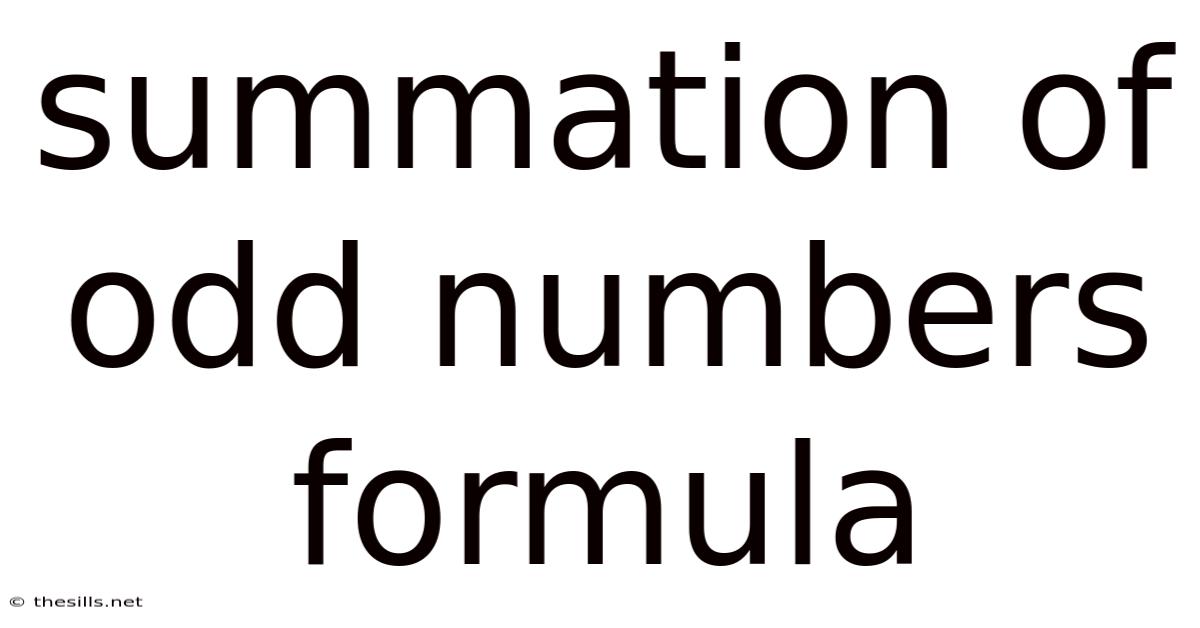 Summation Of Odd Numbers Formula