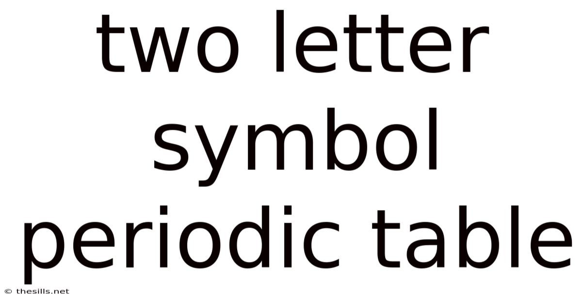 Two Letter Symbol Periodic Table