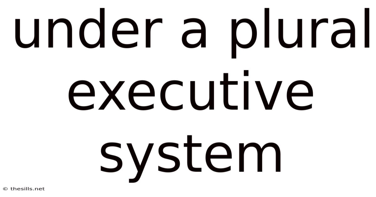 Under A Plural Executive System