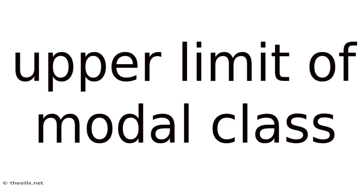Upper Limit Of Modal Class