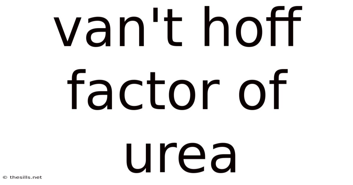 Van't Hoff Factor Of Urea