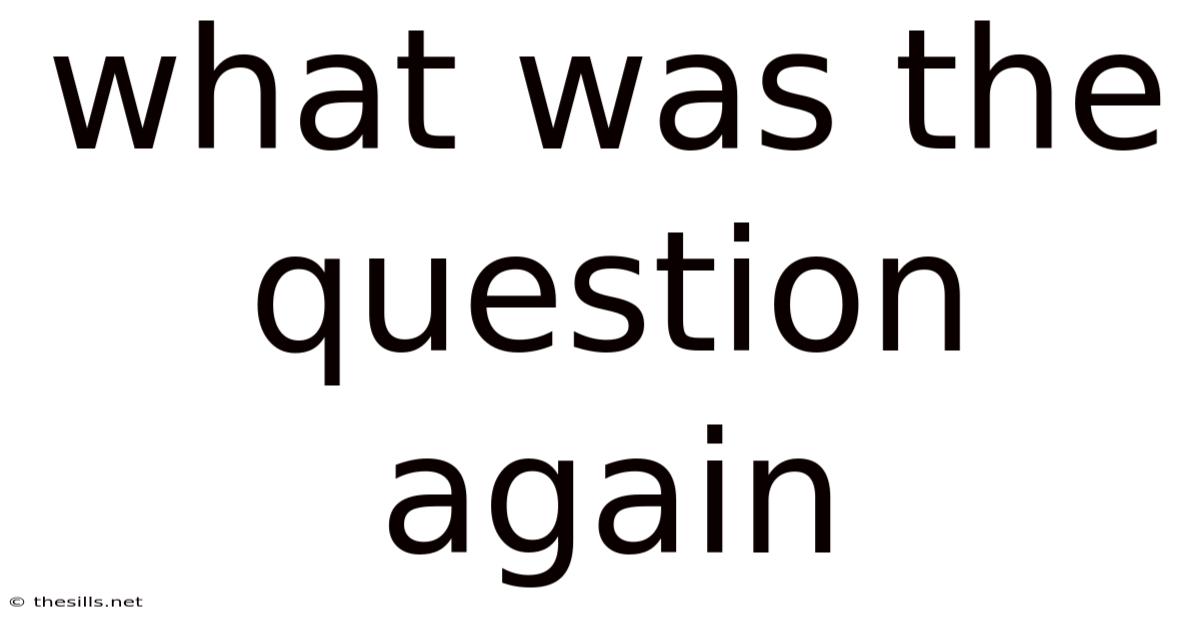 What Was The Question Again