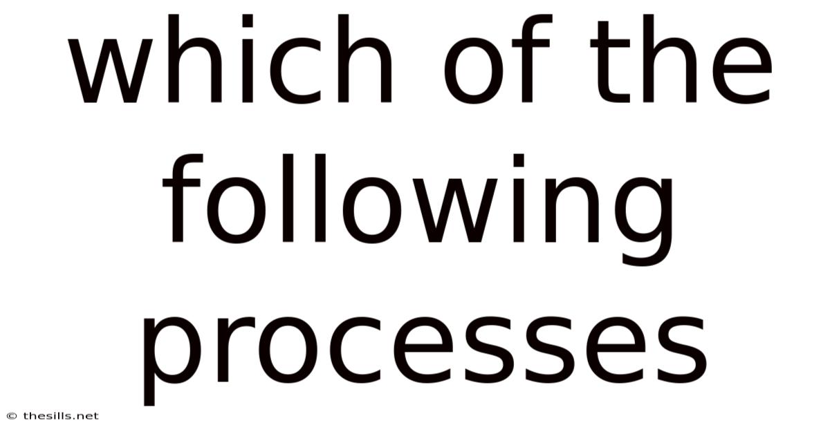 Which Of The Following Processes